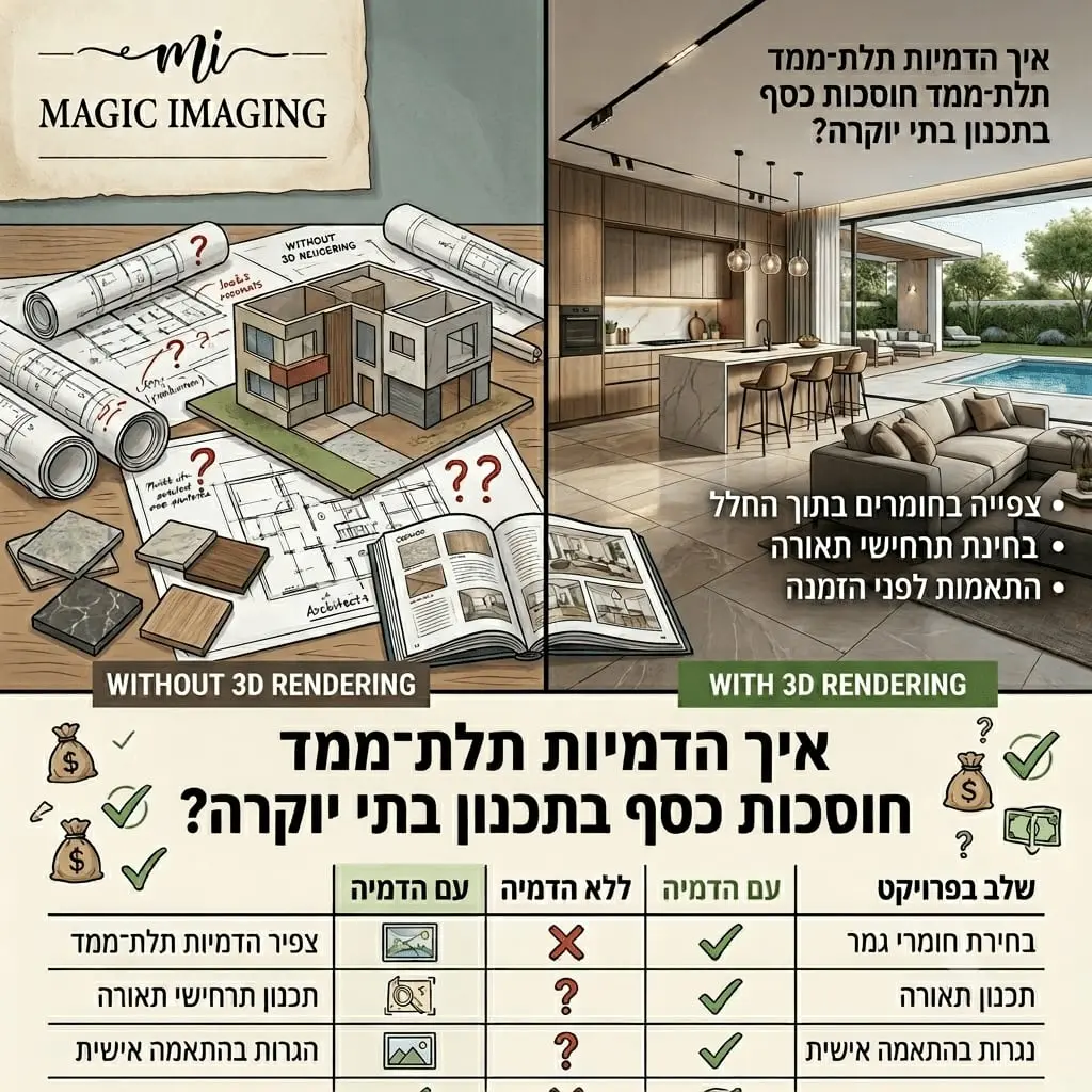 איך הדמיות תלת־מימד חוסכות כסף בתכנון בתי יוקרה?